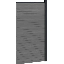 vidaXL Hekpaneel 95 x 186 cm WPC en Aluminium Grijs