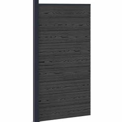 vidaXL Hekpaneel 95 x 186 cm WPC en Aluminium Zwart