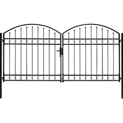 vidaXL Hekpoort ASSEN dubbele deur met gebogen bovenzijde staal 300x125 cm