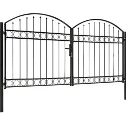 vidaXL Hekpoort ASSEN dubbele deur met gebogen bovenzijde staal 300x125 cm