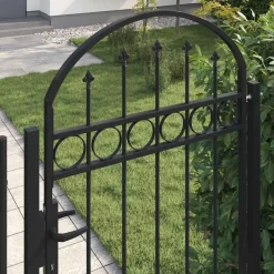 vidaXL Hekpoort ASSEN met gebogen bovenzijde staal 89x200 cm zwart