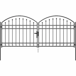 vidaXL Hekpoort ASSEN 301 x 175,5 cm Staal Grijs Vergrendelbaar