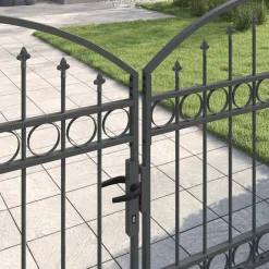 vidaXL Hekpoort ASSEN 301 x 175,5 cm Staal Grijs Vergrendelbaar