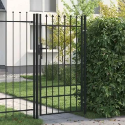 vidaXL Hekpoort BOXTEL enkele deur met puntige bovenkant 1x1,75m zwart