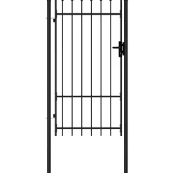 vidaXL Hekpoort BOXTEL enkele deur met puntige bovenkant 1x1,75m zwart