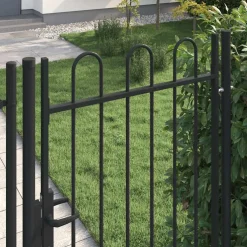 vidaXL Hekpoort BOXTEL enkele deur gebogen bovenzijde 1x1,75 m zwart