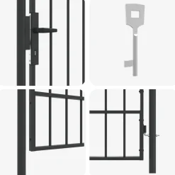 vidaXL Hekpoort BOXTEL 103 x 250 cm Gepoedercoat staal Grijs