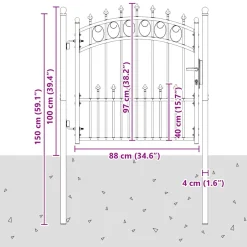 vidaXL Hekpoort EMMEN met stalen pinnen 104x97 cm groen