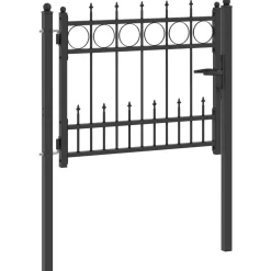 vidaXL Hekpoort HORST 100 x 75 cm Metaal Zwart Vergrendelbaar