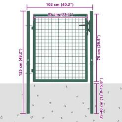vidaXL Hekpoort staal 100x75 cm groen