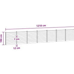 vidaXL Hek set 7 st 1218 x 186 cm WPC en Aluminium Grijs