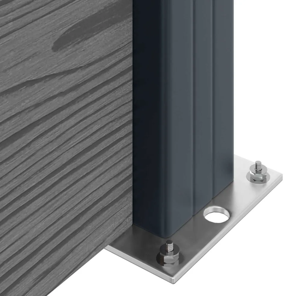 vidaXL Hek set 353 x 186 cm WPC en Aluminium Grijs