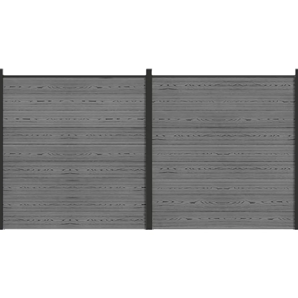 vidaXL Hek set 353 x 186 cm WPC en Aluminium Grijs