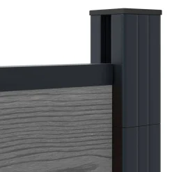 vidaXL Hek set 619 x 186 cm WPC en Aluminium Grijs