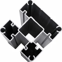 vidaXL Hek set 699 x 186 cm WPC en Aluminium Grijs