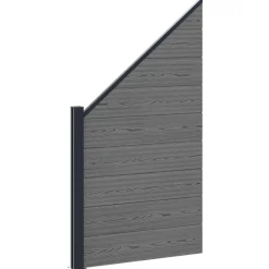 vidaXL Hek set 1311 x 186 cm WPC en Aluminium Grijs