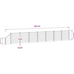 vidaXL Hek set 1311 x 186 cm WPC en Aluminium Grijs