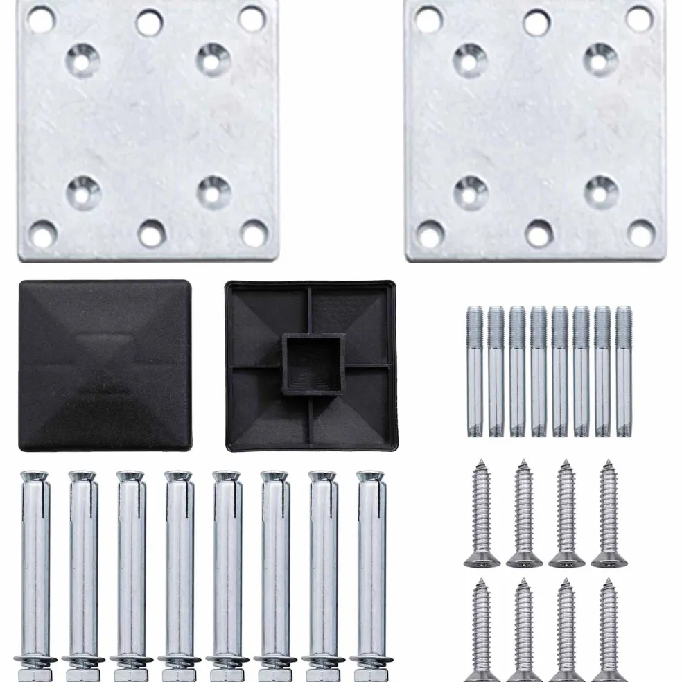 vidaXL Hek set 446 x 186 cm WPC en Aluminium Grijs