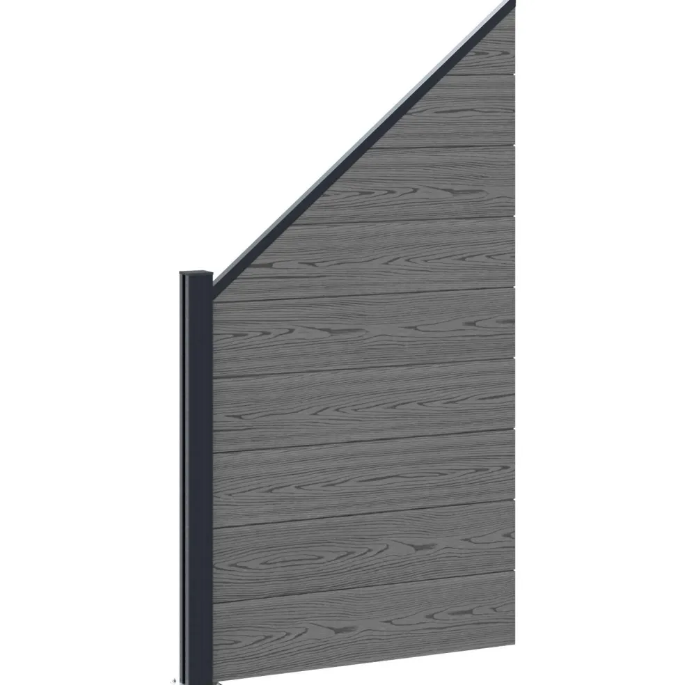 vidaXL Hek set 446 x 186 cm WPC en Aluminium Grijs