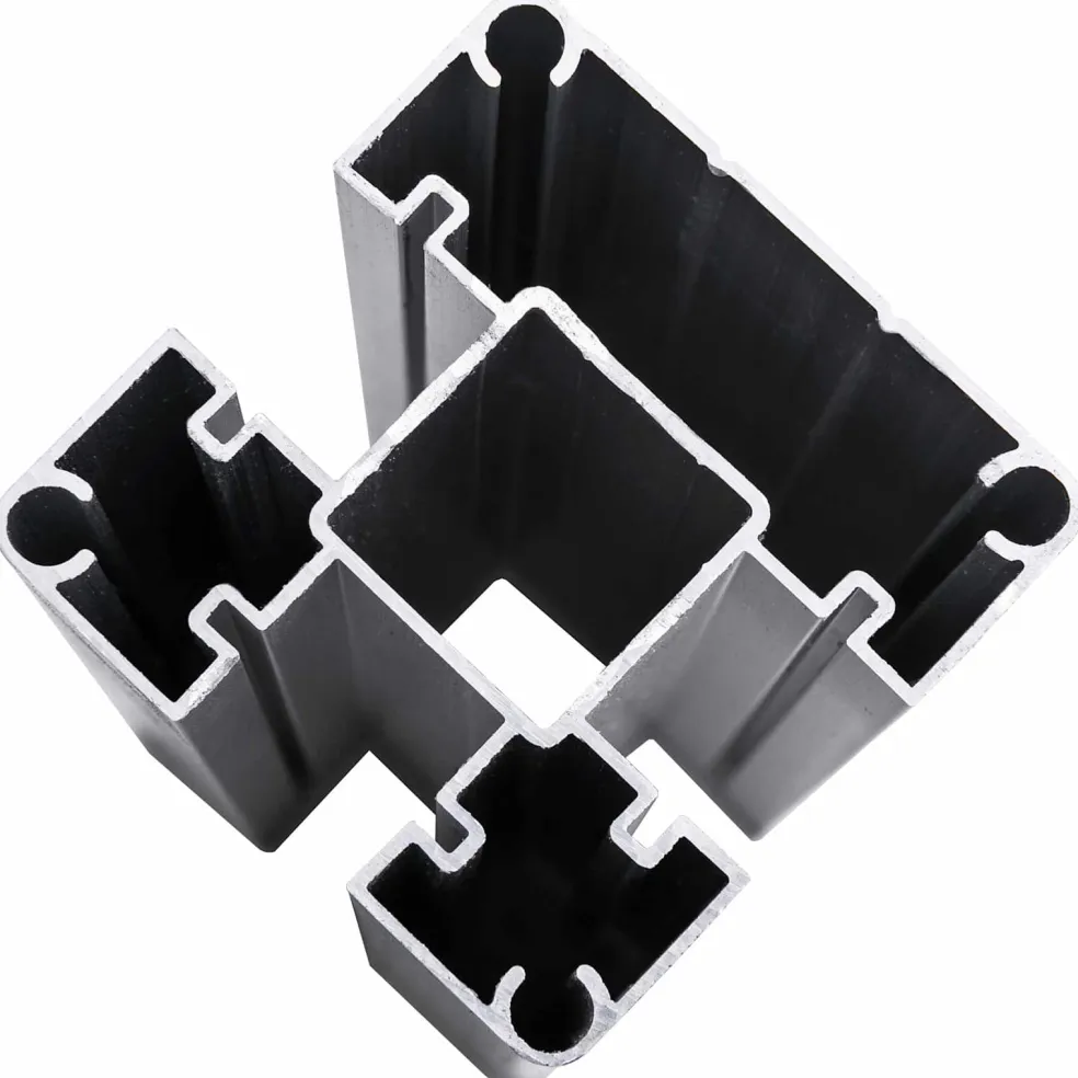 vidaXL Hek set 446 x 186 cm WPC en Aluminium Grijs