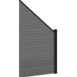 vidaXL Hek set 446 x 186 cm WPC en Aluminium Grijs