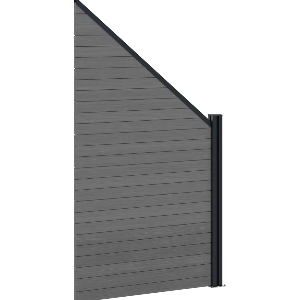 vidaXL Hek set 446 x 186 cm WPC en Aluminium Grijs