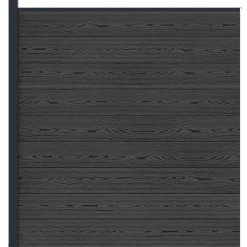 vidaXL Hek set 175 x 186 cm WPC en Aluminium Zwart