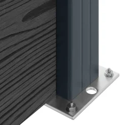 vidaXL Hek set 175 x 186 cm WPC en Aluminium Zwart