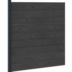 vidaXL Hek set 175 x 186 cm WPC en Aluminium Zwart