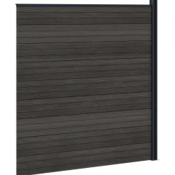 vidaXL Hek set 175 x 186 cm WPC en Aluminium Zwart