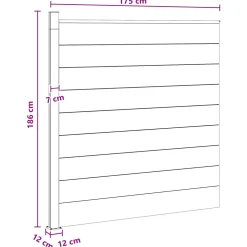 vidaXL Hek set 175 x 186 cm WPC en Aluminium Zwart