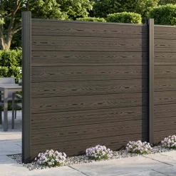 vidaXL Hek set 175 x 186 cm WPC en Aluminium Zwart