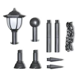 vidaXL Hekwerk met 2 solarlampen