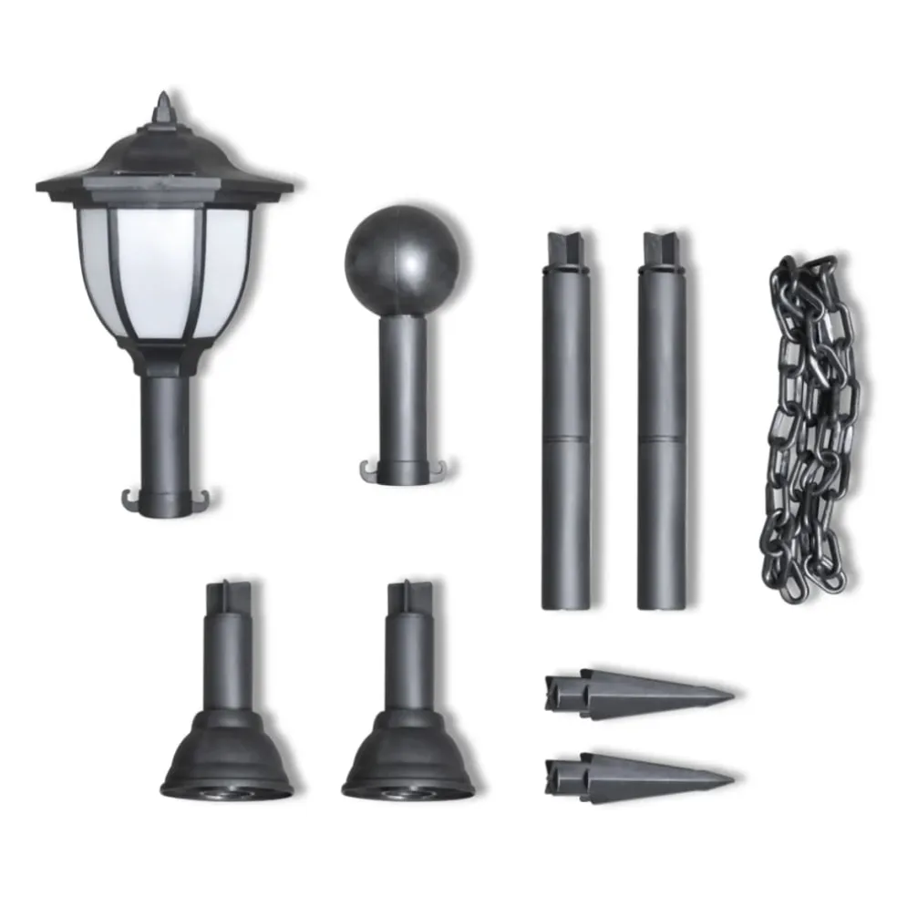 vidaXL Hekwerk met 2 solarlampen