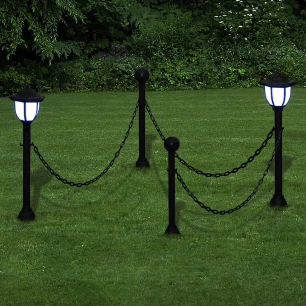 vidaXL Hekwerk met 2 solarlampen