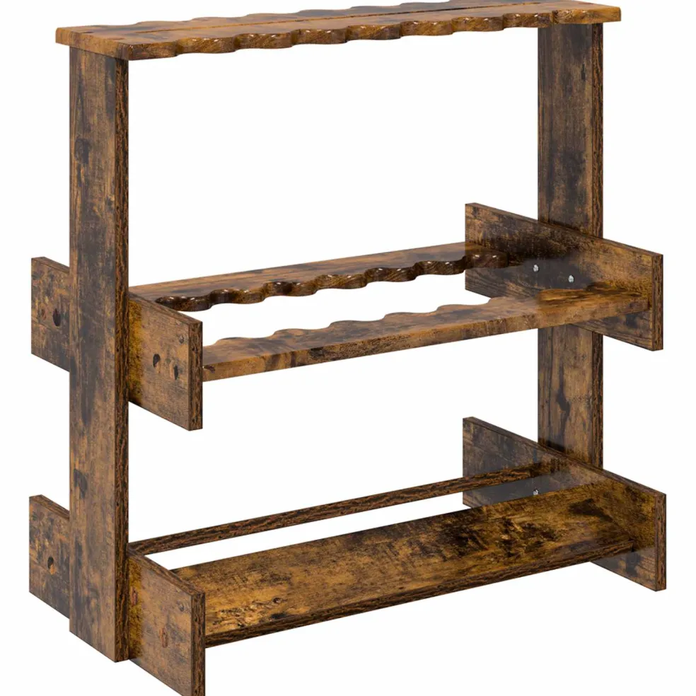 vidaXL Hengelhouder Bewerkt hout 60 x 35 x 60 cm Eikenhout