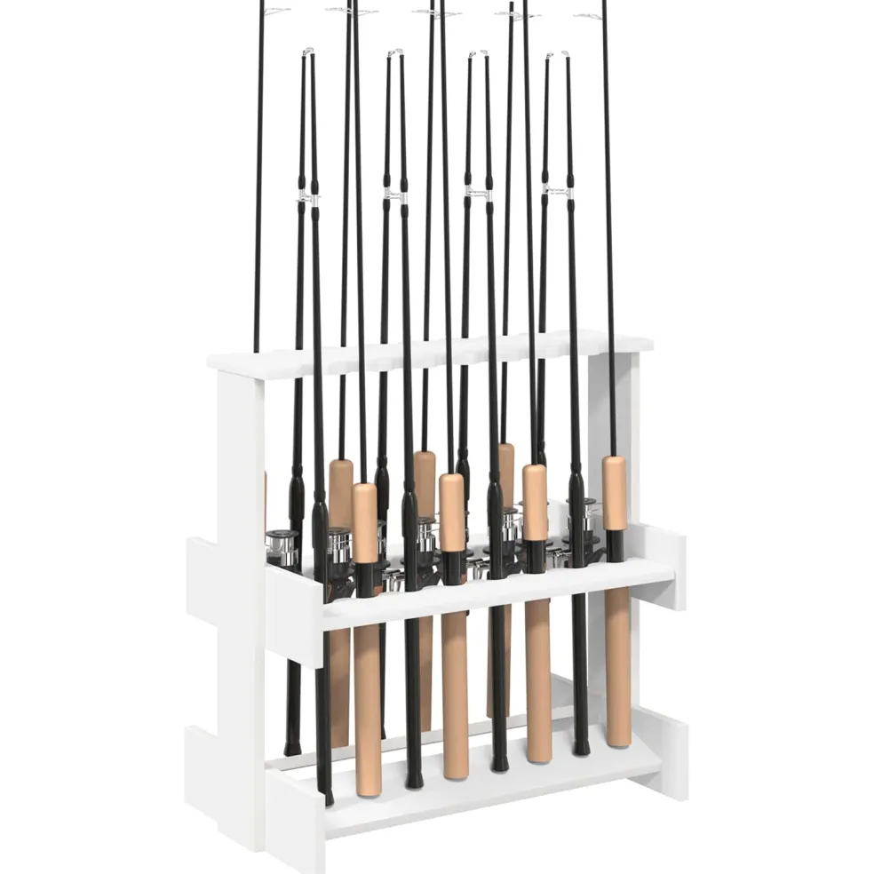 vidaXL Hengelhouder Bewerkt hout 60 x 35 x 60 cm Wit