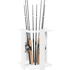vidaXL Hengelhouder Bewerkt hout 42 x 43 x 60 cm Wit