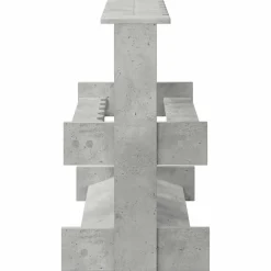 vidaXL Hengelhouder Bewerkt hout 60 x 35 x 60 cm Betongrijs
