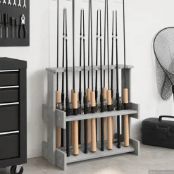 vidaXL Hengelhouder Bewerkt hout 42 x 43 x 60 cm Gerookt eiken
