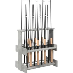 vidaXL Hengelhouder Bewerkt hout 42 x 43 x 60 cm Gerookt eiken