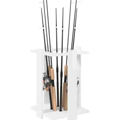 vidaXL Hengelhouder Bewerkt hout 42 x 43 x 60 cm Hoogglans Wit