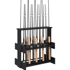 vidaXL Hengelhouder Bewerkt hout 60 x 35 x 60 cm Zwart