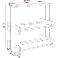 vidaXL Hengelhouder Bewerkt hout 60 x 35 x 60 cm Zwart