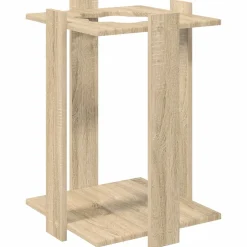 vidaXL Hengelhouder Bewerkt hout 60 x 35 x 60 cm Artisanaal eiken