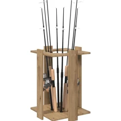 vidaXL Hengelhouder Bewerkt hout 42 x 43 x 60 cm Artisanaal eiken