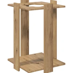 vidaXL Hengelhouder Bewerkt hout 42 x 43 x 60 cm Artisanaal eiken