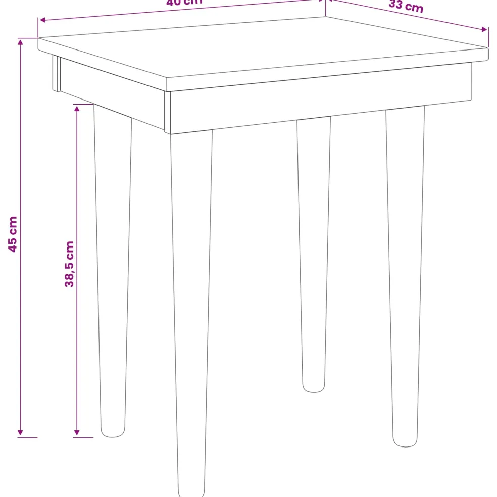 vidaxl Henktafel Kruk FAUSKE Wit 40 x 33 x 45 cm Massief grenenhout