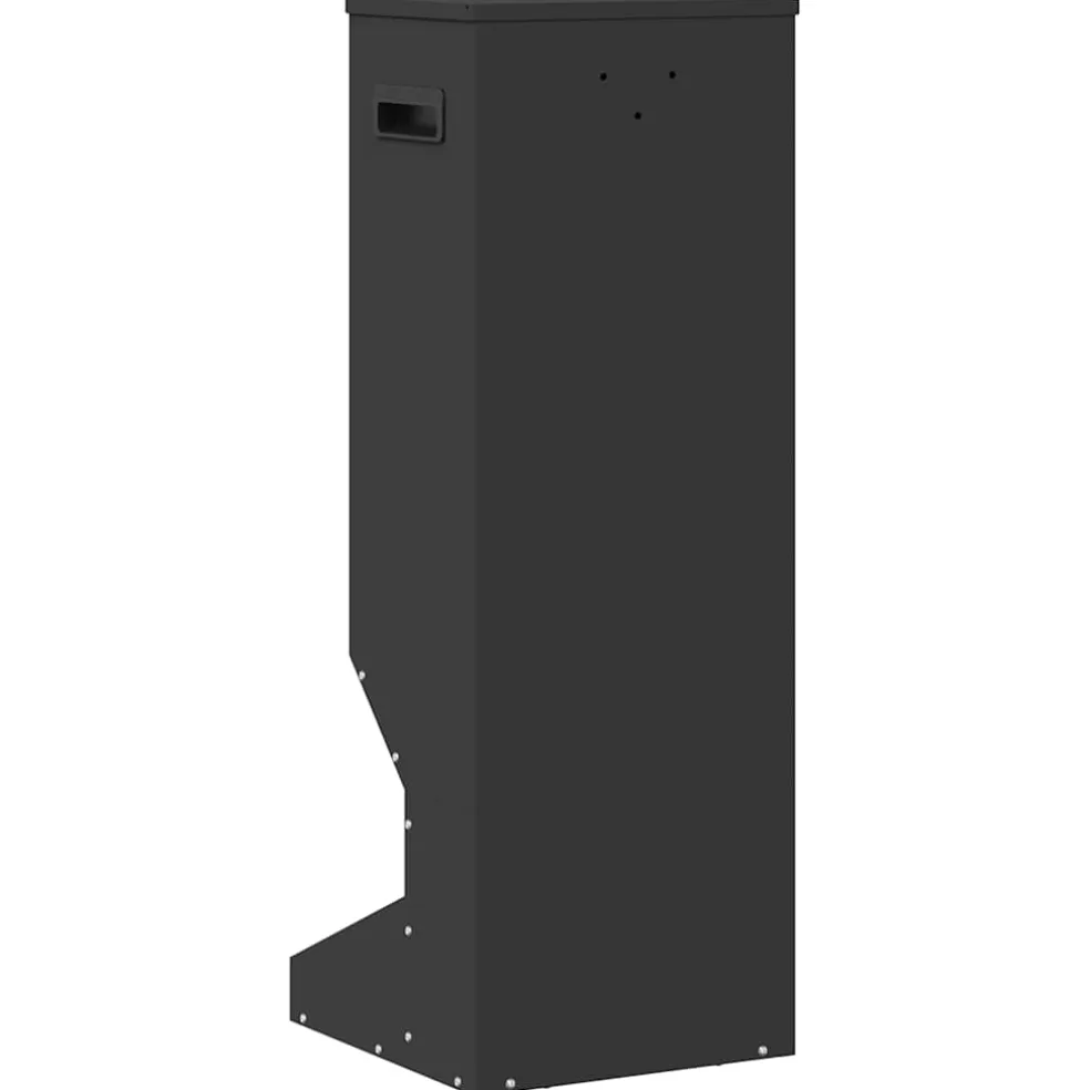 vidaXL Hertenvoerbak Zwart 28 x 30 x 80 cm 3 kg Koudgewalst Staal