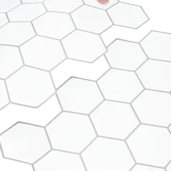 vidaXL Hexagon tegel 10 st Wit Grijs 30 x 30 cm Polyurethaan en PET